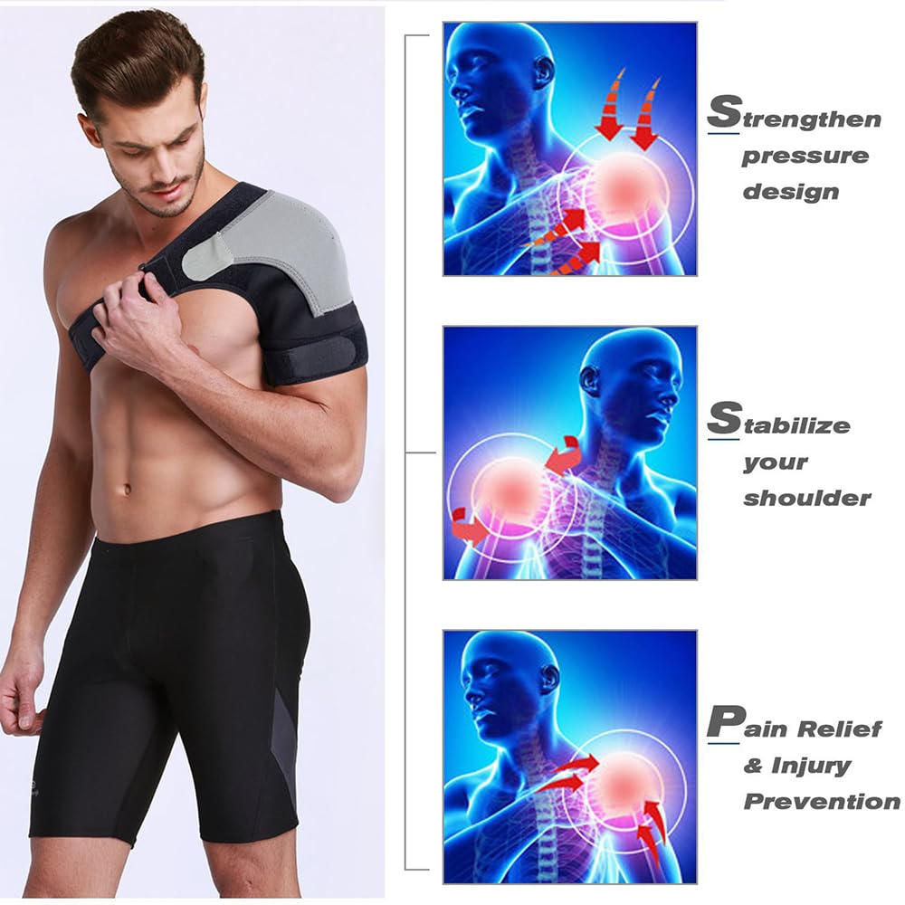 Shoulder Brace with Compression Support & Adjustable Straps