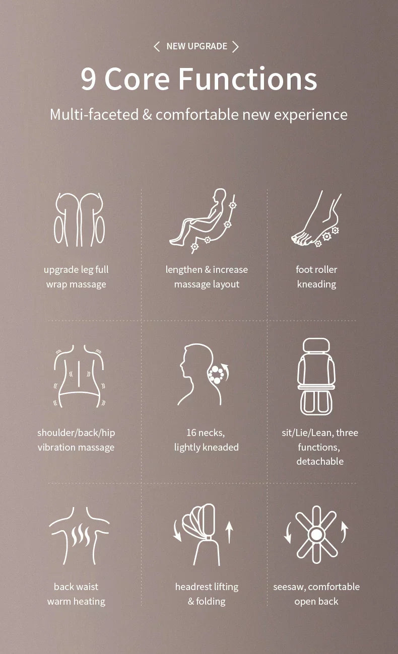 Electric Full Body Massage Chair – Shiatsu Kneading, Heating & Vibration