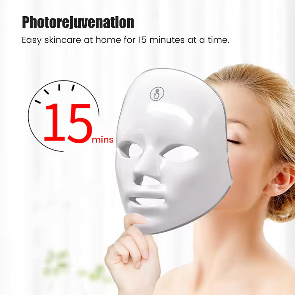7-Color LED Facial Mask – Light Therapy Skin Care Device for Acne, Anti-Aging & Skin Rejuvenation at Home
