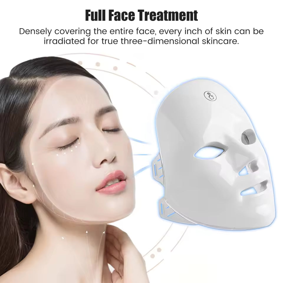 7-Color LED Facial Mask – Light Therapy Skin Care Device for Acne, Anti-Aging & Skin Rejuvenation at Home