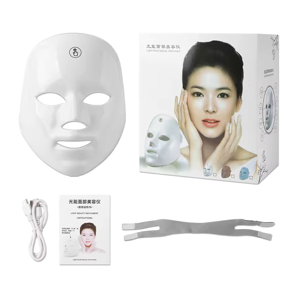 7-Color LED Facial Mask – Light Therapy Skin Care Device for Acne, Anti-Aging & Skin Rejuvenation at Home