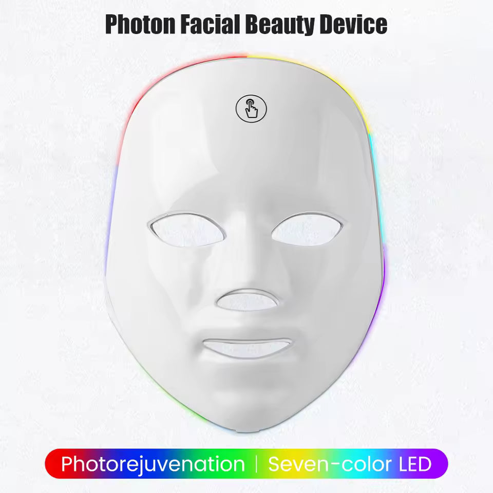 7-Color LED Facial Mask – Light Therapy Skin Care Device for Acne, Anti-Aging & Skin Rejuvenation at Home